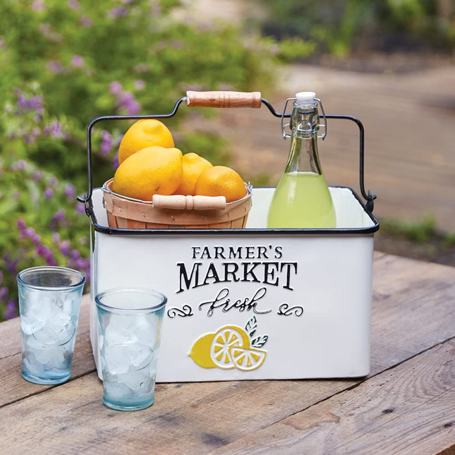 CTW Home Collection Farmer's Market Fresh Metal Caddy, 13.50-inch Width