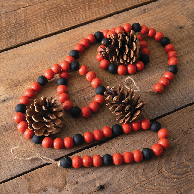 Colonial Tin Works Decorative Wood Beads, 66-inch Width, Orange