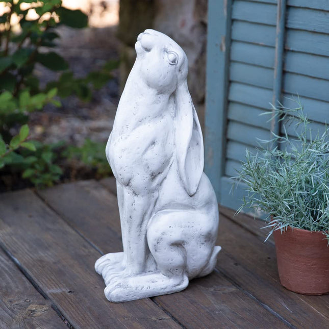 CTW Home Collection Gazing Hare Garden Statue, 15-inch Height
