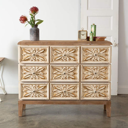 CTW Home Collection 400202 Charlemagne Flowered Chest, 45.25-inch Width