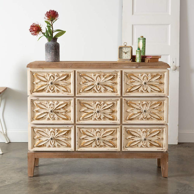 CTW Home Collection 400202 Charlemagne Flowered Chest, 45.25-inch Width
