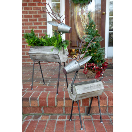 CTW Home Collection Standing Reindeer Containers, Set of Two
