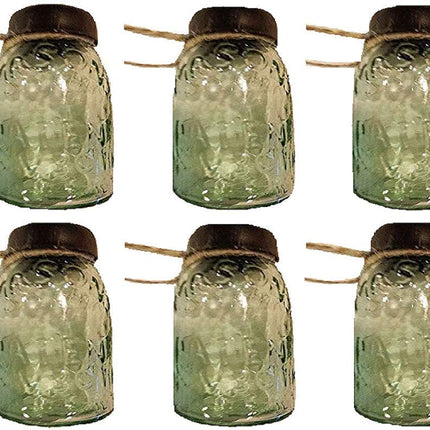 Glass Mini Mason Jar Hanging Ornament, Set of 6
