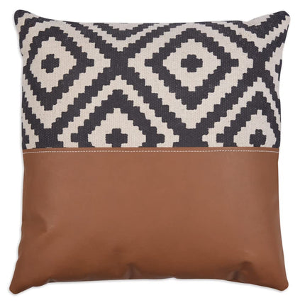 CTW Home Collection Aztec Western Decorative Throw Pillow, 18-inch Square, Leather and Cotton, Couch or Bed Decoration