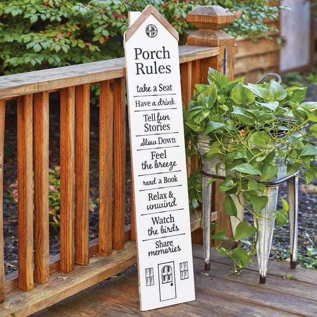 Colonial Tin Works 440225 Porch Rules Sign, 47-inch Height