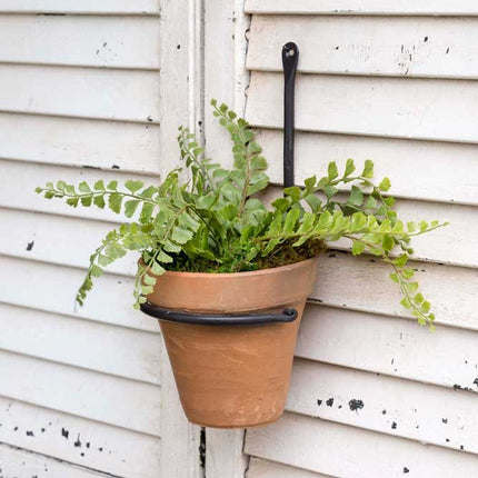 Forged Plant Hanger with Terra Cotta Pot