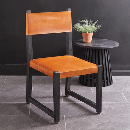 Colonial Tin Works Modern Dining Chair, 36-inch Height, Leather, Box of 2