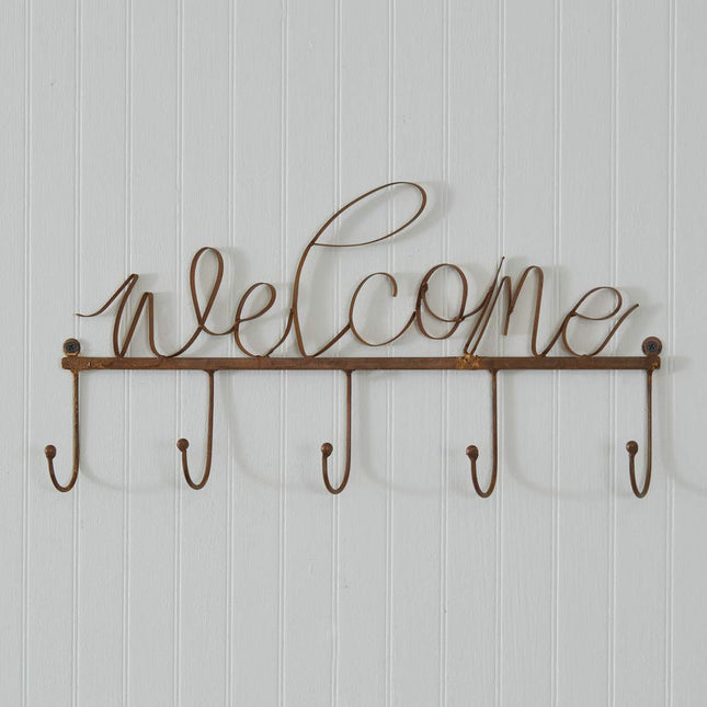 CTW Home Collection 770424 Welcome Hook Rack, 16.5-inch Width, Copper Finish