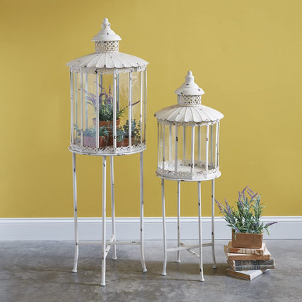 CTW Home Collection Violetta Freestanding Lanterns, Set of 2, Home Decor, Patio Accessories, Plant Cover