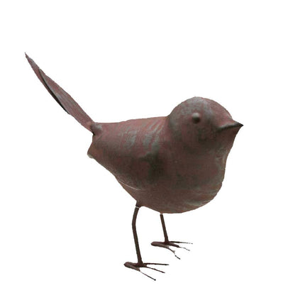 Colonial Tin Works Decorative Small Cute Songbird Song Bird Statue Figurine Home Décor, 5.5  x 4  x 2 , Rust/Brown (Ser of 1)