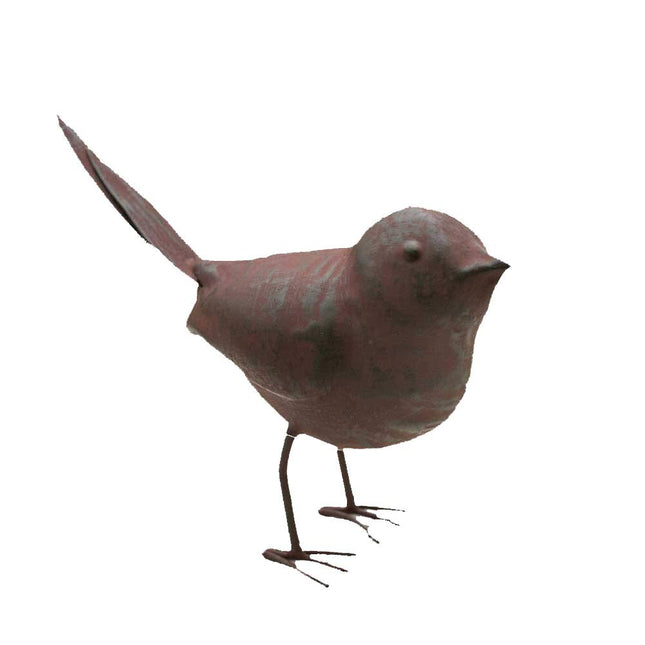 Colonial Tin Works Decorative Small Cute Songbird Song Bird Statue Figurine Home Décor, 5.5  x 4  x 2 , Rust/Brown (Ser of 1)