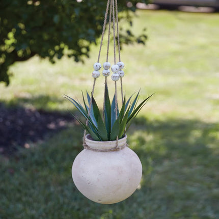 CTW Home Collection Water Pot Planter, 9-inch Diameter, Natural Clay, Jute Rope, Home, Home Décor