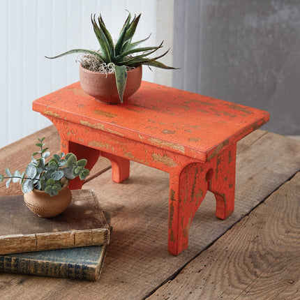 CTW Home Collection Mini Stool Display Stand, 7-inch Height, Wood, Home, Home Décor