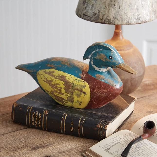 CTW Home Collection Handcrafted Wooden Duck, 13-inch Width
