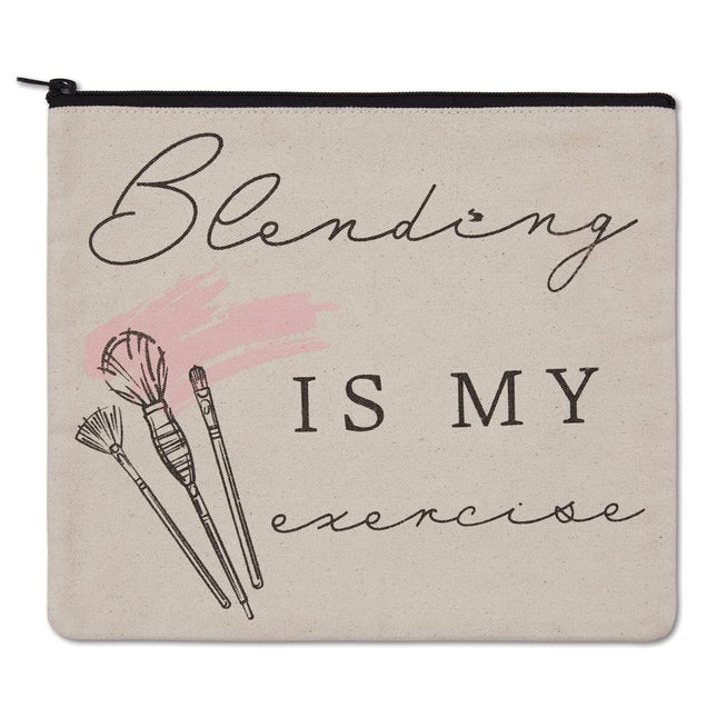CTW Home Collection Blending is My Exercise Makeup Travel Bag, 11-inch Length, Canvas, Travel Accessories