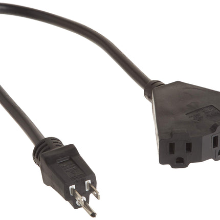 Stanley 30669 Pro Block 2 Grounded 3-Outlet Outdoor Extension Cord, 2-Feet, Black