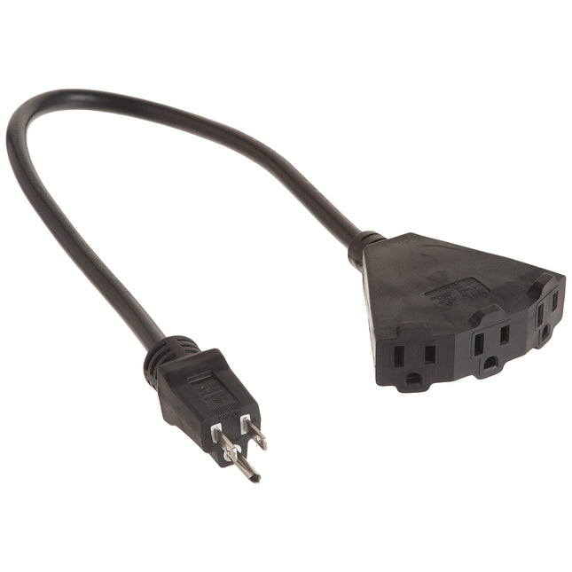 Stanley 30669 Pro Block 2 Grounded 3-Outlet Outdoor Extension Cord, 2-Feet, Black