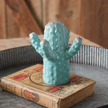 CTW Home Collection 530531 Ceramic 4 Arm Cactus Accent Sculpture, 6-inch Height