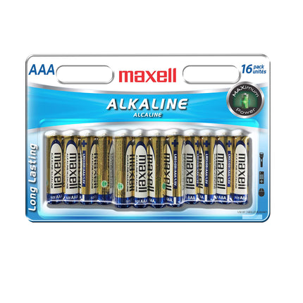 Maxell 723472 Ready-to-go Long Lasting and Reliable Alkaline Battery AAA Cell 16-Pack with High Compatibility
