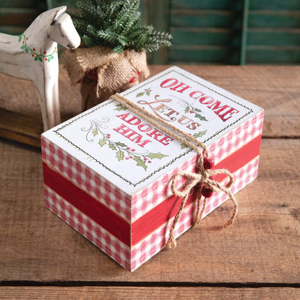 CTW Home Collection MDF Christmas Decorative Book Stack, 9-inch Width, Holiday Storage Organizer