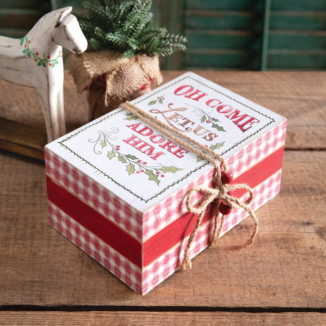 CTW Home Collection MDF Christmas Decorative Book Stack, 9-inch Width, Holiday Storage Organizer