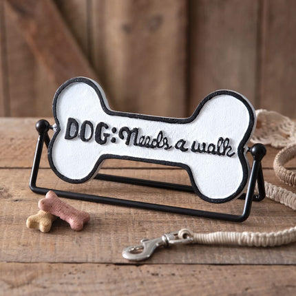 CTW Home Collection Dog Walk Rotating Tabletop Sign, 11.25-inch Width