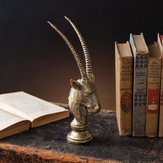 CTW Home Collection Gazelle Tabletop Bust Figurine, 11-inch Height, Resin, Table or Shelf Decoration