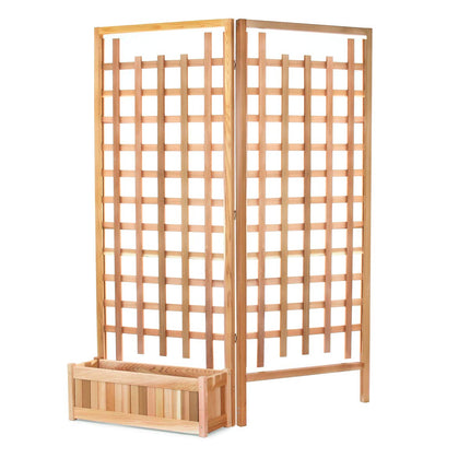 All Things Cedar PL30-Set 3-Piece Cedar Planter Set with Trellis Screen