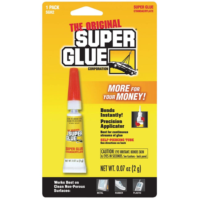 The Original SuperGlue SGH2-12 Super Glue Tube (Single Pack), Multicolor