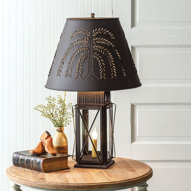 CTW Home Collection Large Milkhouse 4 Way Lamp with Tin Willow Shade Unique Design