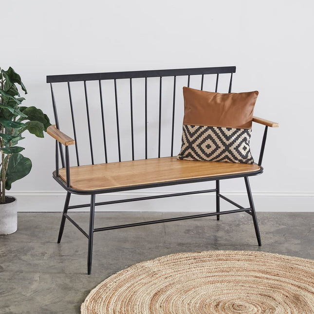 CTW Home Collection Modern Windsor Bench, 38-inch Height, Wood, Stylish Interiors, Home Furniture