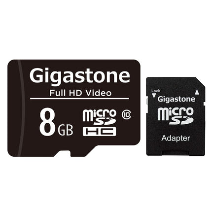 Gigastone 8GB Micro SD Card, FHD Video, Surveillance Security Cam Action Camera Drone Professional, 80MB/s Micro SDHC Class 10