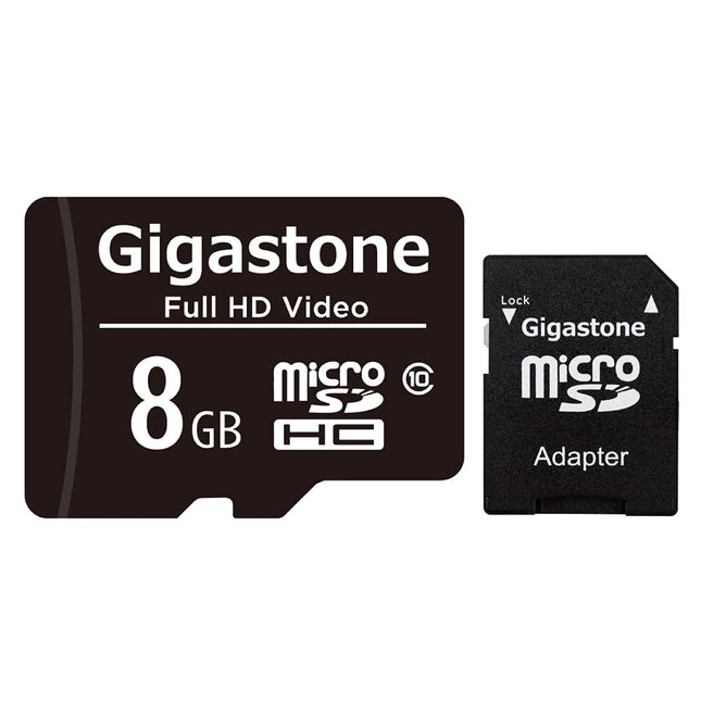 Gigastone 8GB Micro SD Card, FHD Video, Surveillance Security Cam Action Camera Drone Professional, 80MB/s Micro SDHC Class 10