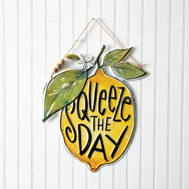 Colonial Tin Works 440173 Squeeze the Day Wall Sign, 14-inch Height