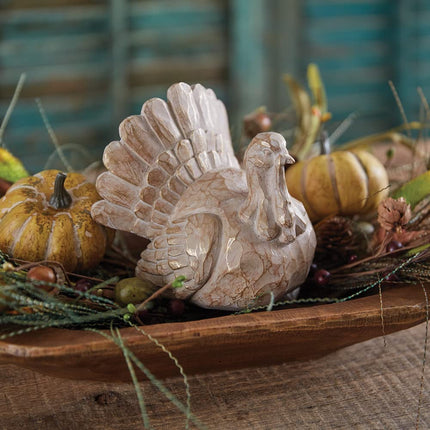 CTW Home Collection Resin Chiseled Turkey Figurine, 5.25-inch Height, Holiday Season Decoration