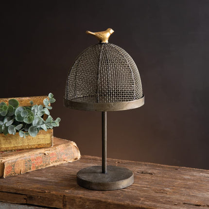 CTW Home Collection Mini Tabletop Decorative Cloche with Stand, 11-inch Height, Metal, Flower or Plant Cover Decoration