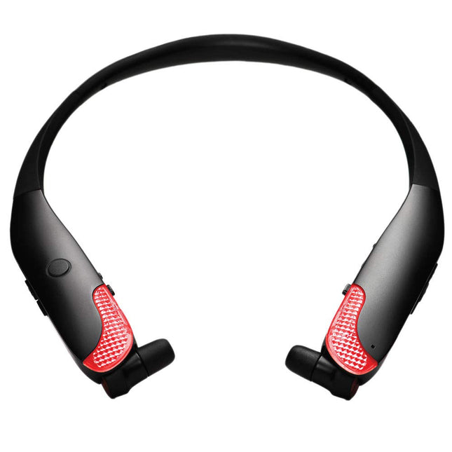 Lucid Audio AMPED HearBand Sport LED Sound Amplifying Bluetooth Neckband Earbud Headphones - Black