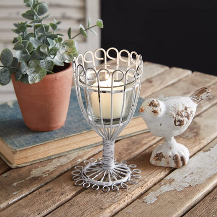 CTW Home Collection Wire Flower Votive Holder, 5-inch Height