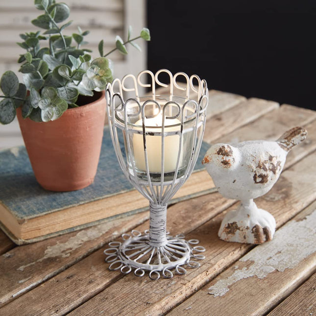 CTW Home Collection Wire Flower Votive Holder, 5-inch Height
