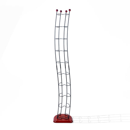 Atlantic Wave Wire CD Tower - Hold 110 CDs in Steel and Black Cherry Wood, PN1316