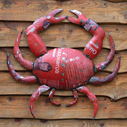Colonial Tin Works 510579 Recycled Metal Large Wall Crab, 38-inch Width