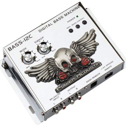 Power Acoustik BASS-12C Digital Bass Restoration Proccessor with Two Knob Remote Control and Glowing LED Eyes