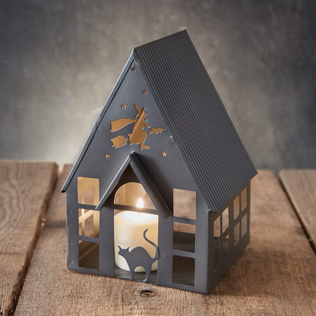 CTW Home Collection Metal Witches Den Halloween Luminary, 8-inch Height, Holiday Season Decoration