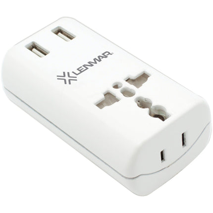 World Travel Adapter with Dual USB Ports for More Than 150 Countries - Europe, Middle East, Africa, Australia, Asia Pacific, North American, South American and The South Pacific