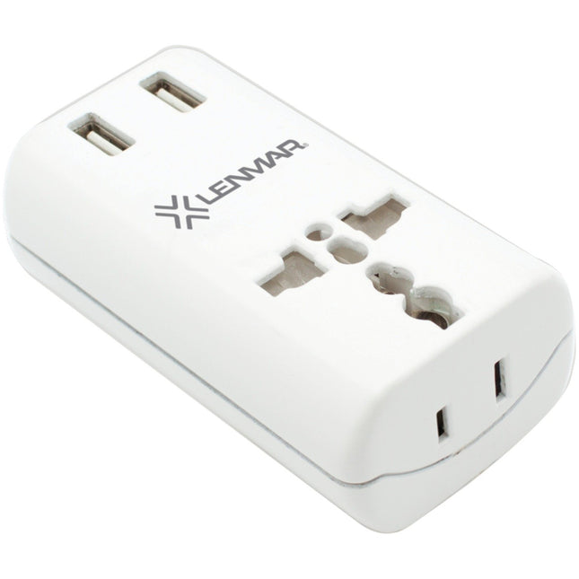 World Travel Adapter with Dual USB Ports for More Than 150 Countries - Europe, Middle East, Africa, Australia, Asia Pacific, North American, South American and The South Pacific