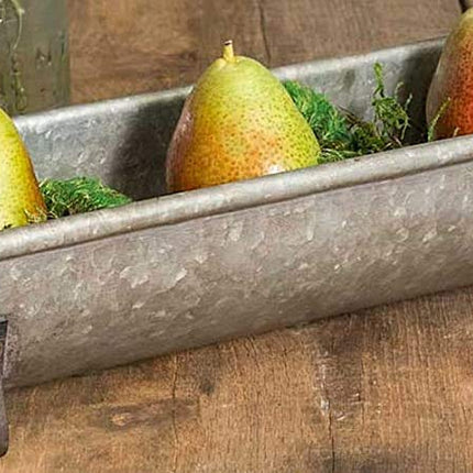 CTW 770009 Decorative Metal Chicken Feeder Tabletop Planter Tray, Galvanized Steel, Rustic Farmhouse Industrial Style Home Decor, Gray