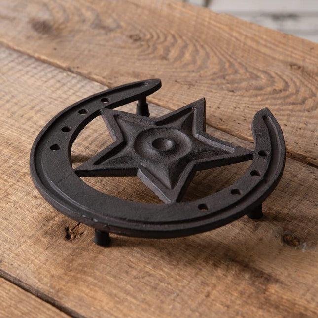 CTW Home Collection Western Cast Iron Trivet, 9-inch Depth