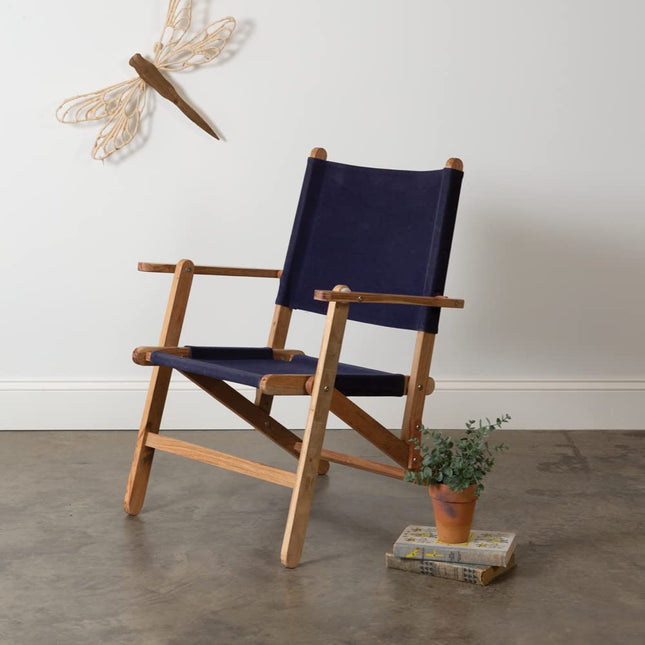 Navy Canvas Folding Chair