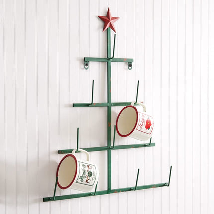 Colonial Tin Works Christmas Tree Bottle Dryer Wall Rack, 25-inch Height
