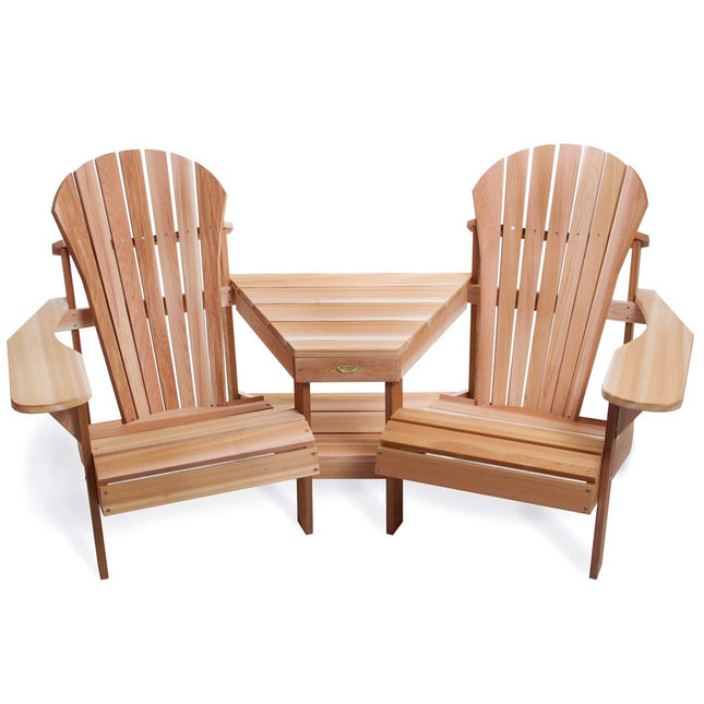 All Things Cedar TT42 Cedar Adirondack Corner Tete-A-Tete Seating Set